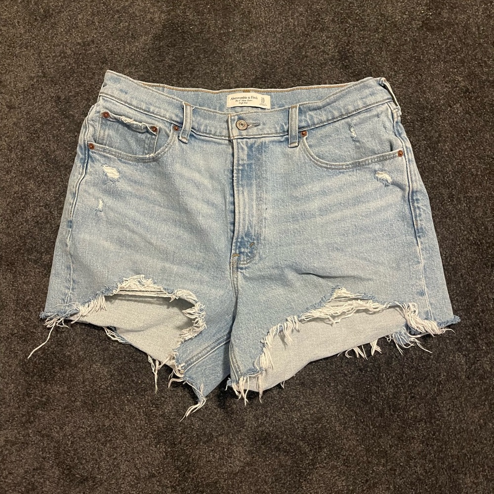 Abercrombie & Fitch Blue Jean Shorts Distressed Cut-Off Style